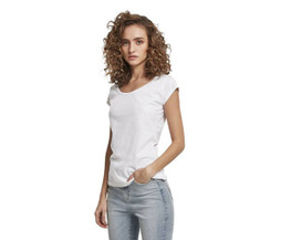 Build Your Brand BY035 - T-shirt da donna con retro lacerato
