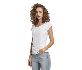 Build Your Brand BY035 - Geripptes Damen Shirt mit freiem Rücken