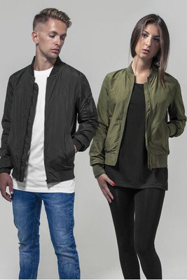 Build Your Brand BY044 - Women's Classic Bomber Jacket with Side Pockets