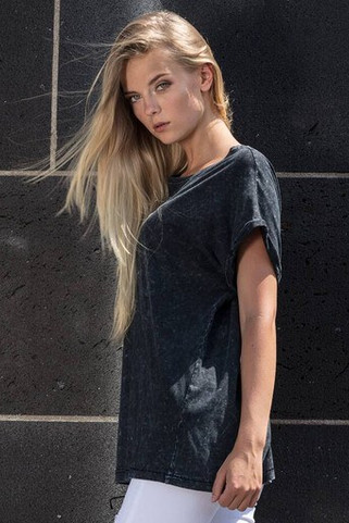 Build Your Brand BY053 - Lässiges Faded Effekt T-Shirt für Damen