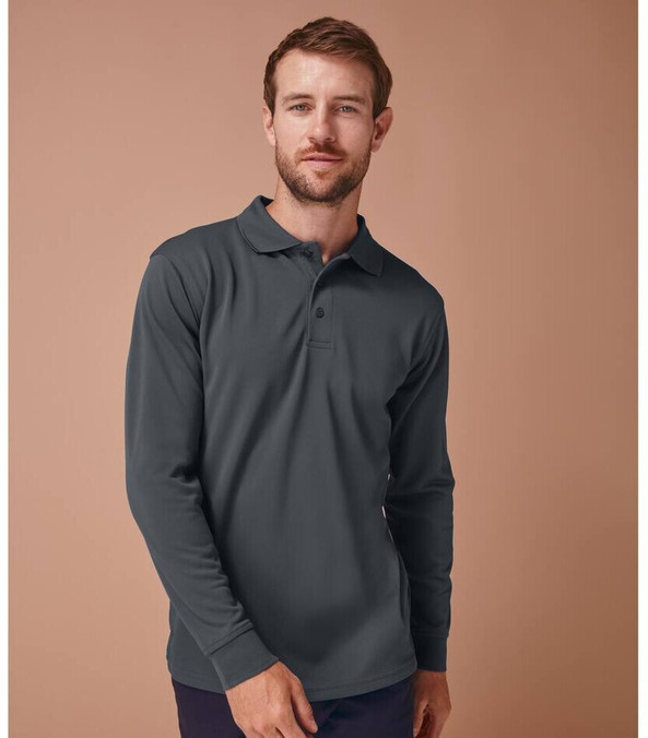 Henbury HY478 - Polo Manica Lunga Traspirante Cool Plus