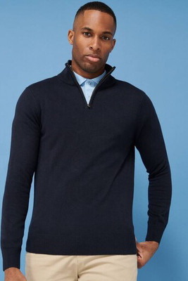 Henbury HY729 - Men's Soft Touch Zip Neck Sweater