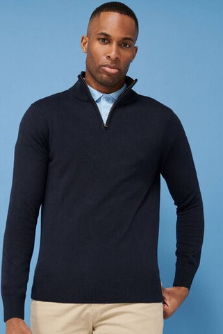 Henbury HY729 - Pánský Elegantní Zipový Svetr Henbury