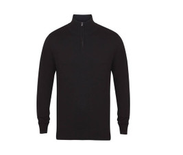 Henbury HY729 - Men's Soft Touch Zip Neck Sweater