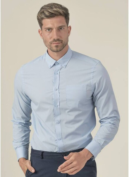 JHK JK610 - Camicia da uomo in popeline