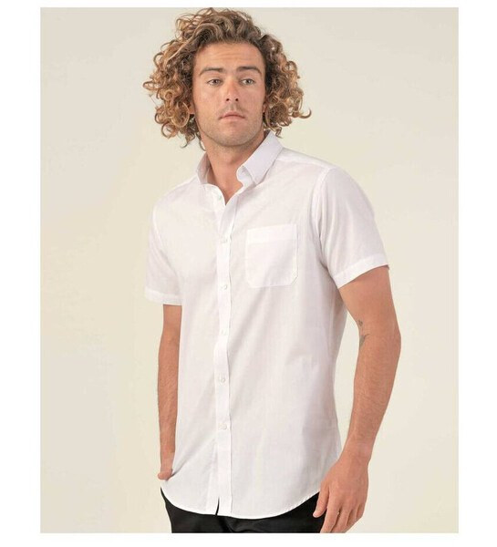 JHK JK611 - Elegant Men's Short Sleeve Poplin Shirt