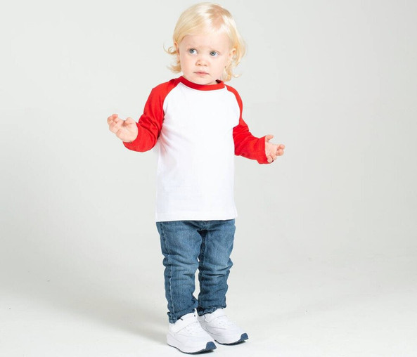 Larkwood LW025 - Larkwood Kinder Baseball Langarmshirt