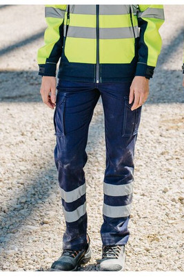 VELILLA V3014S - BROEK STRETCH MULTI-POCKET MET REFLECTERENDE STREPEN
