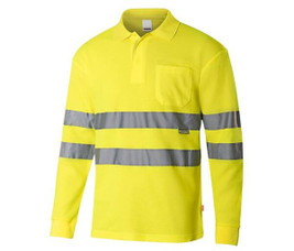 VELILLA V30514 - HIGH-VISIBILITY LONG-SLEEVED POLO SHIRT