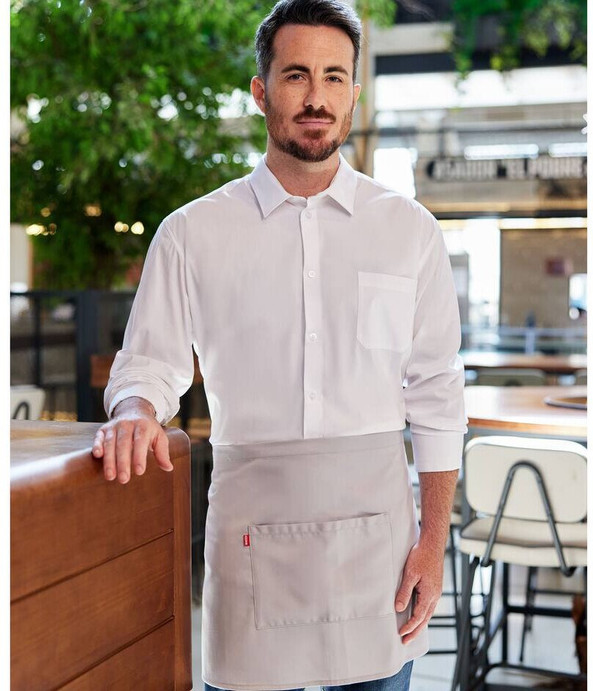 VELILLA V4201 - Professional Mid-Length Kitchen Apron with Central Pocket