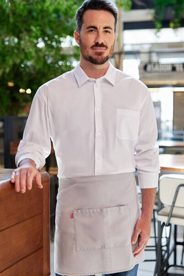 VELILLA V4201 - Professional Mid-Length Kitchen Apron with Central Pocket