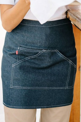 VELILLA V4206 - Durable Short Denim Apron with Adjustable Straps