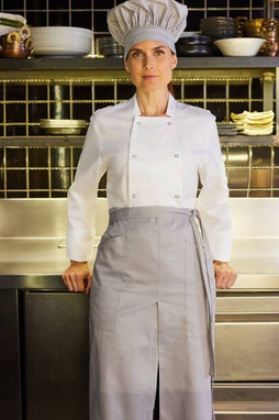 VELILLA V4209 - LONG APRON WITH OPENING AND POCKETS