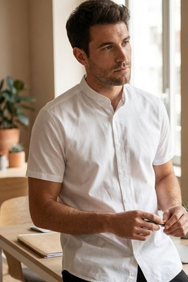 VELILLA V5012S - Men's short-sleeved shirt Mao collar