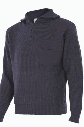 VELILLA VL101 - THICK PULLOVER WITH STAND-UP COLLAR
