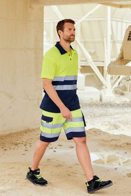 VELILLA VL173 - TWO-TONE SHORT-SLEEVED HIGH-VISIBILITY POLO SHIRT