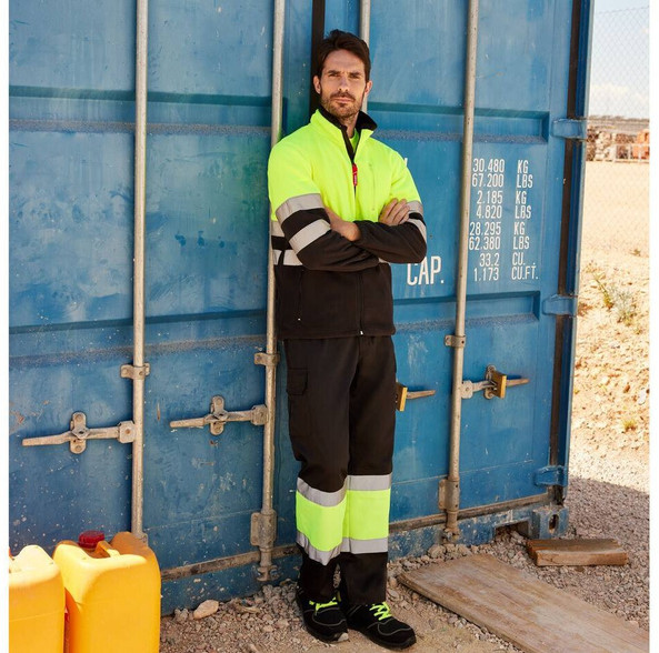 VELILLA VL183 - TWO-TONE HIGH-VISIBILITY FLEECE JACKET