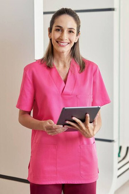 VELILLA VL589 - Velilla Women's V-Neck Tunic with Practical Pockets