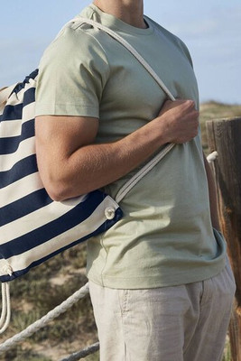 Westford mill WM686 - Nautical Striped Cotton Canvas Gym Bag