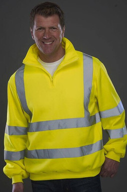 YOKO YKK06 - Sweat col zippé haute visibilité