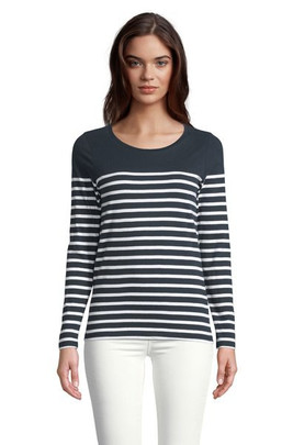 SOL'S 03100 - Klassisk Langærmet Stribet T-Shirt til Kvinder