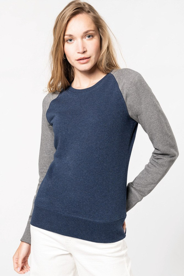 Kariban K492 - Damen Bio Sweatshirt mit Raglanärmeln und Kontrast