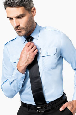 Kariban K505 - Camicia pilota uomo manica lunga