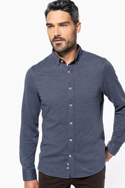 Kariban K507 - Long-sleevedJacquard knit shirt