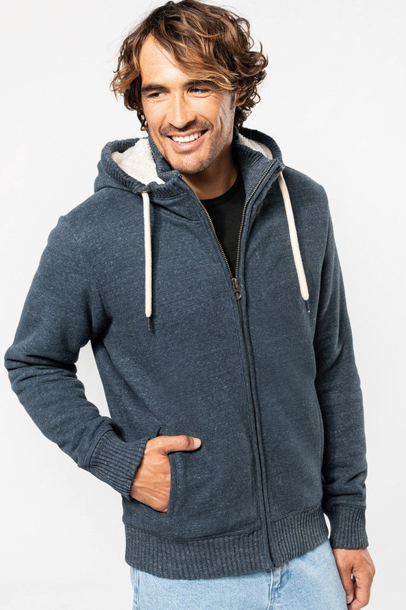 Kariban KV2312 - Veste vintage molleton doublée sherpa homme