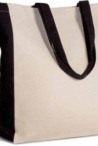Kimood KI0275 - Sac cabas bicolore en toile personnalisable