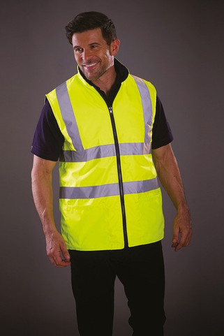 Yoko YHV008F - Hi-Vis Reversible Fleece Bodywarmer