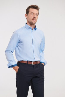 Russell RU964M - LONG SLEEVE HERRINGBONE SHIRT