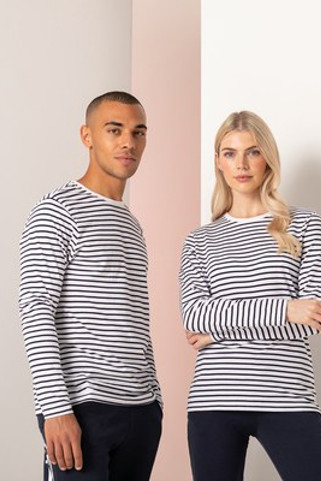 Skinnifit SFM204 - Long-sleeved striped t-shirt