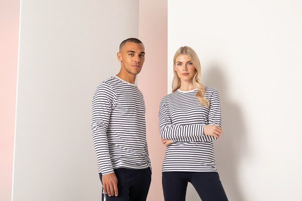 Skinnifit SFM204 - T-shirt a righe a maniche lunghe