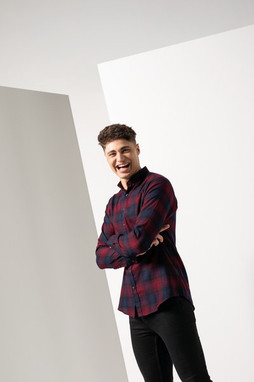 Skinnifit SFM560 - Skinnifit Mens Chic Checkered Slim Fit Shirt