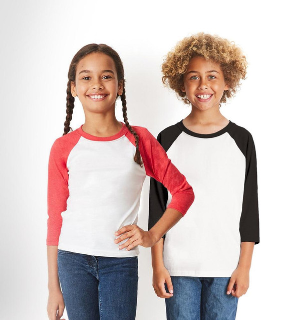 Next Level 3352 - T-Shirt Youth Cvc 3/4 Raglan