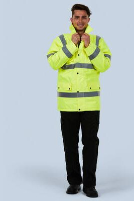 Radsow by Uneek UC803 - High Visibility Waterproof Safety Jacket with Reflective Strips