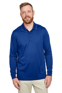 Harriton M348LT - Mens Tall Long Sleeve Snag-Free Performance Polo