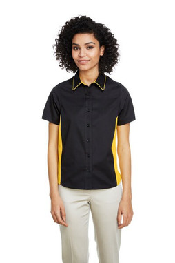Harriton M586W - Ladies Flash IL Colorblock Short Sleeve Shirt