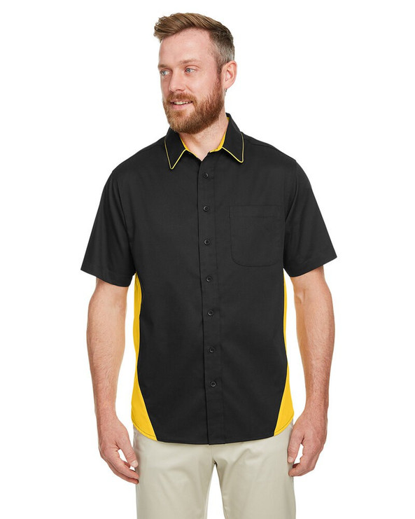 Harriton M586 - Chemise à manches courtes Flash Il Colorblock pour homme