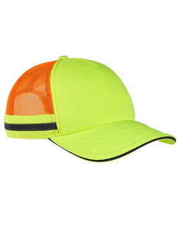 Big Accessories BA661 - High Visibility Reflective Mesh Trucker Cap