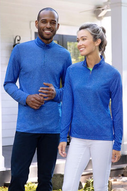 UltraClub 8618W - Ladies Cool & Dry Heathered Performance Quarter-Zip