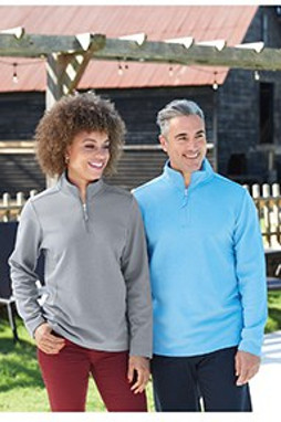 UltraClub UC792 - Mens Coastal Pique Fleece Quarter-Zip
