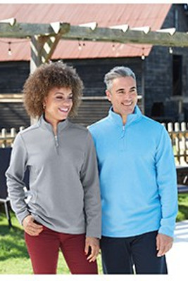 UltraClub UC792W - Ladies Coastal Pique Fleece Quarter-Zip