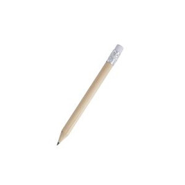 MATA Mini wooden pencil in natural finish with rubber - EgotierPro HW8003
