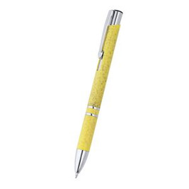 HAYEDO Push button pen made of wheat fibre and ABS with silver details - EgotierPro HW8030