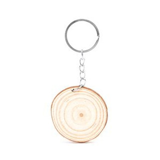 BUDAN Natural wood cut keyring with metal ring - EgotierPro KO4054