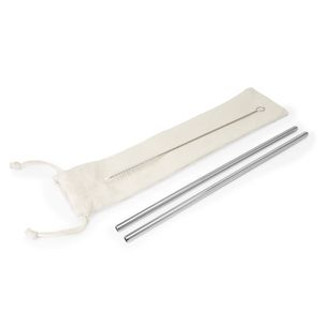 MALOW Set of 2 straws in 304 stainless steel - EgotierPro MD4077