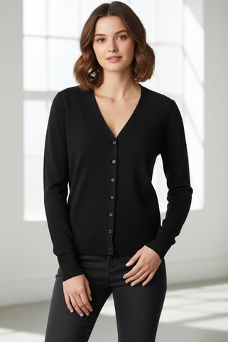 Russell Collection R715F - Knitted V-Neck Cardigan Ladies