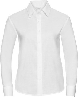 Russell Collection R932F - Elegant Ladies Fitted Oxford Long Sleeve Shirt